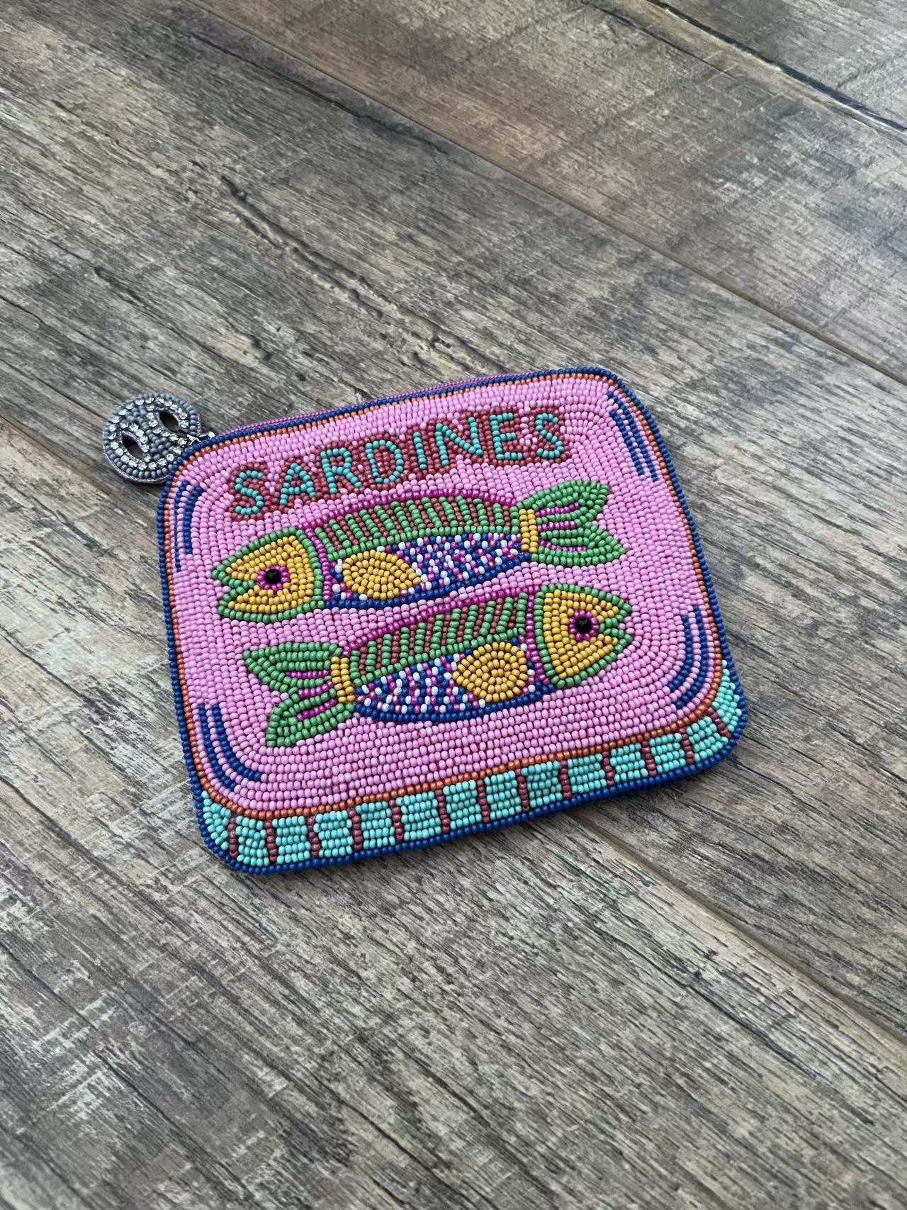 Canvas Beads Hand Made Coin Bag