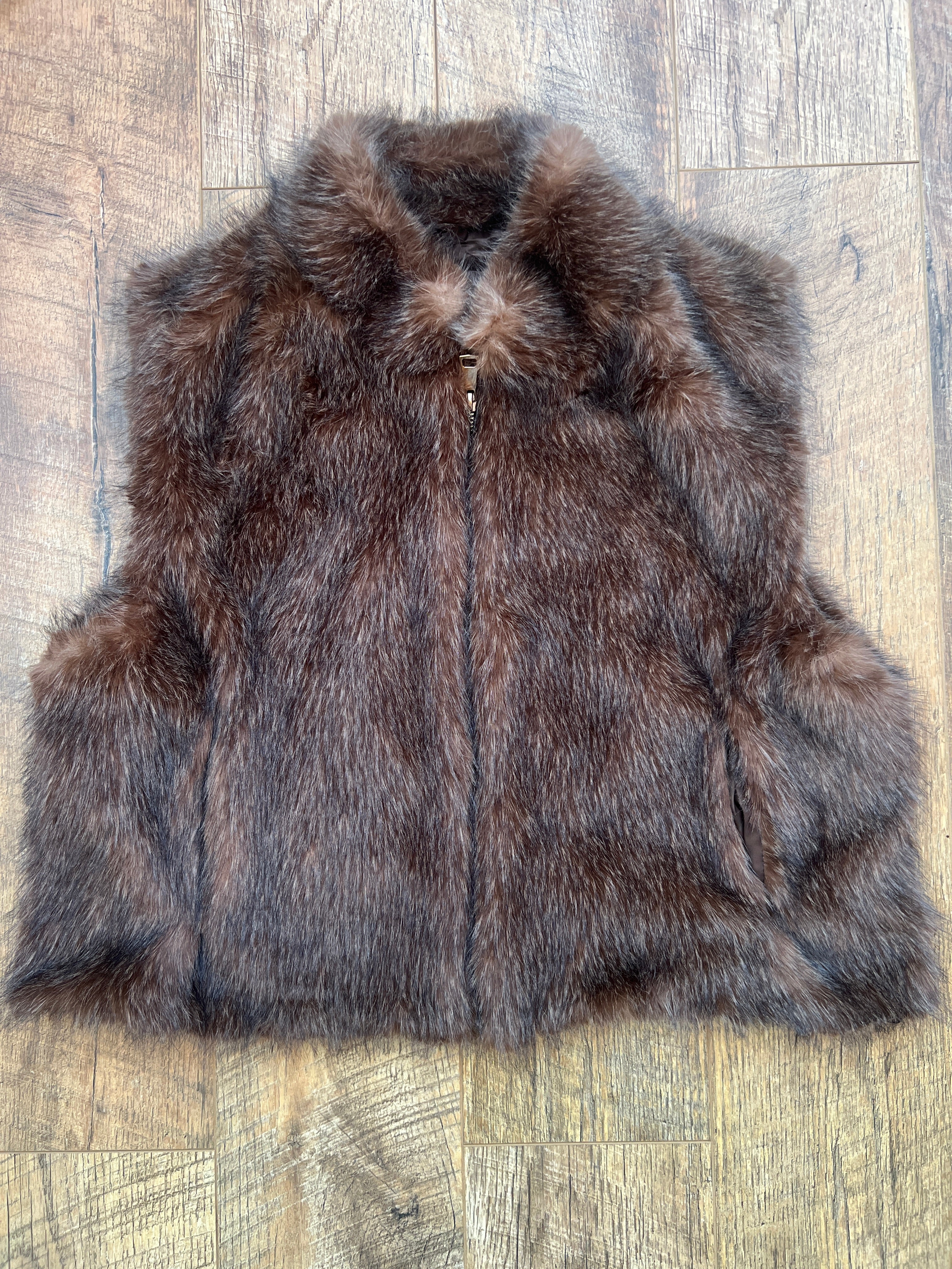 Faux Fur Vest Coat Latte