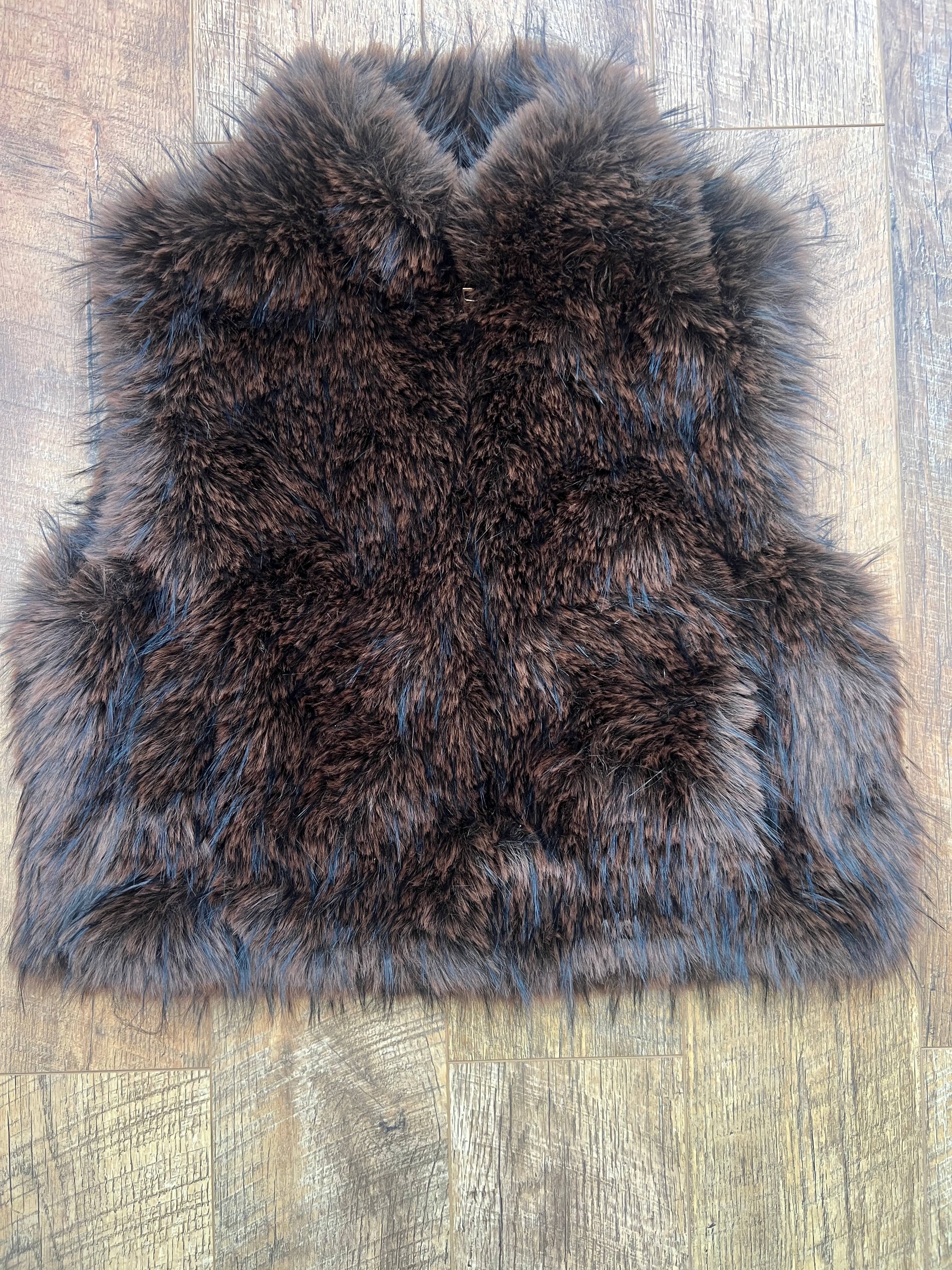 Faux Fur Vest Coat Chocolate