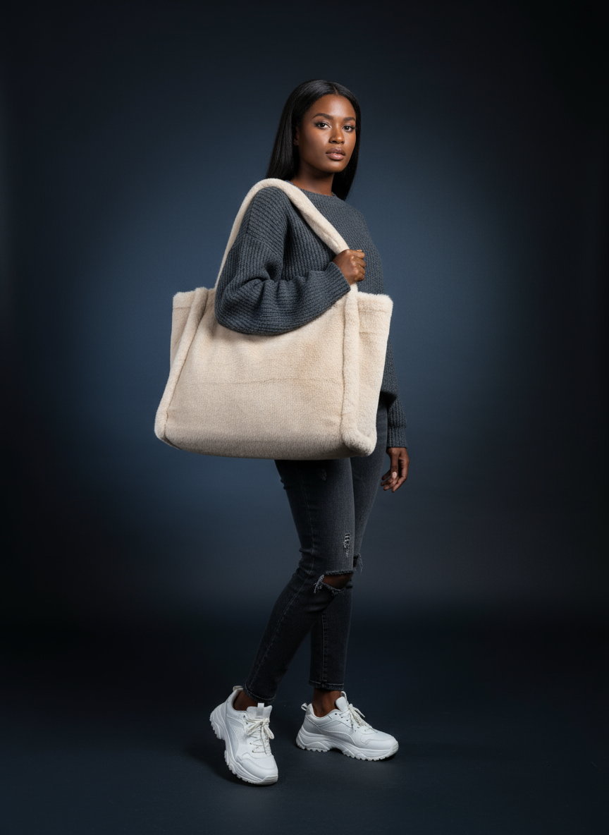 H707 Faux Fur Tote Bag