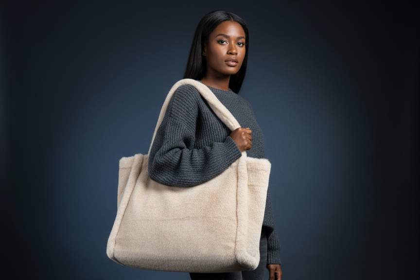 H707 Faux Fur Tote Bag