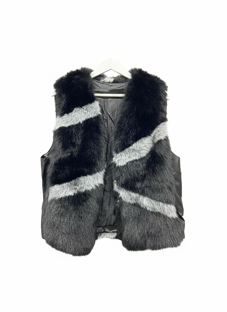Vc814 Faux Fur Vest Coat