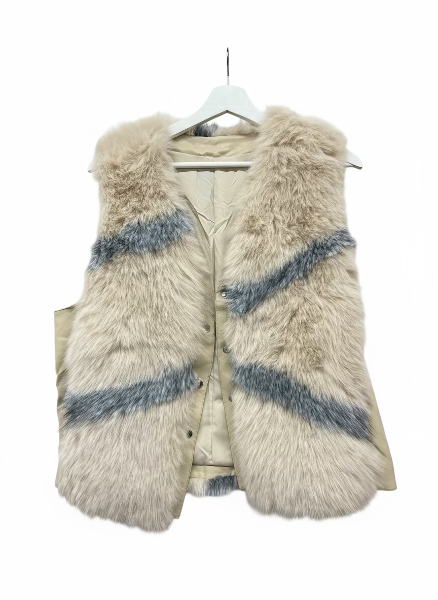 Vc814 Faux Fur Vest Coat