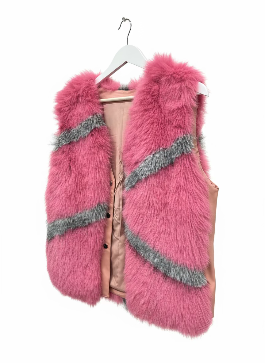 Vc814 Faux Fur Vest Coat