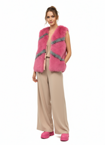 Vc814 Faux Fur Vest Coat