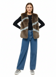 Vc814 Faux Fur Vest Coat