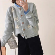CG1045 White Flowers Cardigan