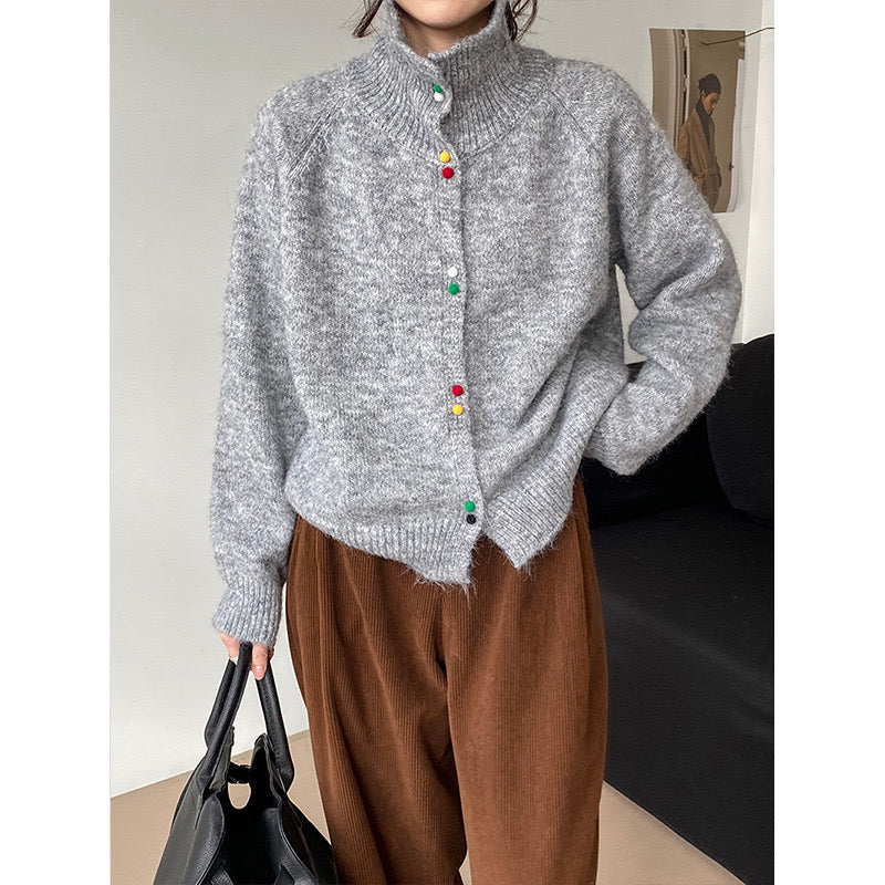 CG1051 Coloured Buttons Cardigan