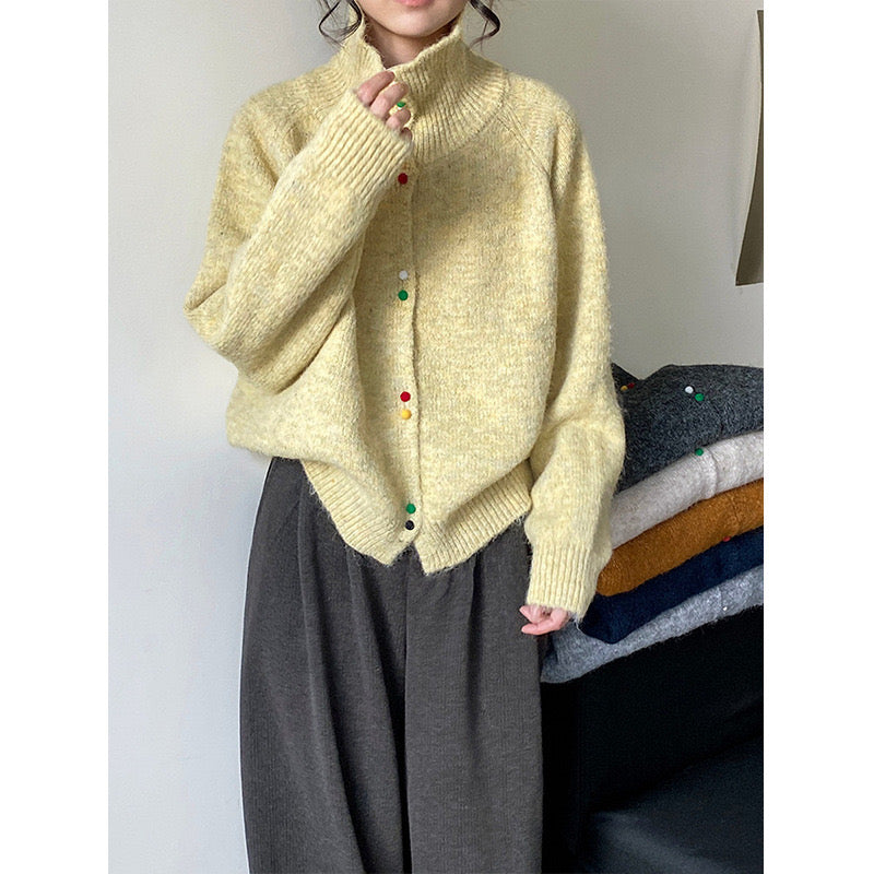 CG1051 Coloured Buttons Cardigan