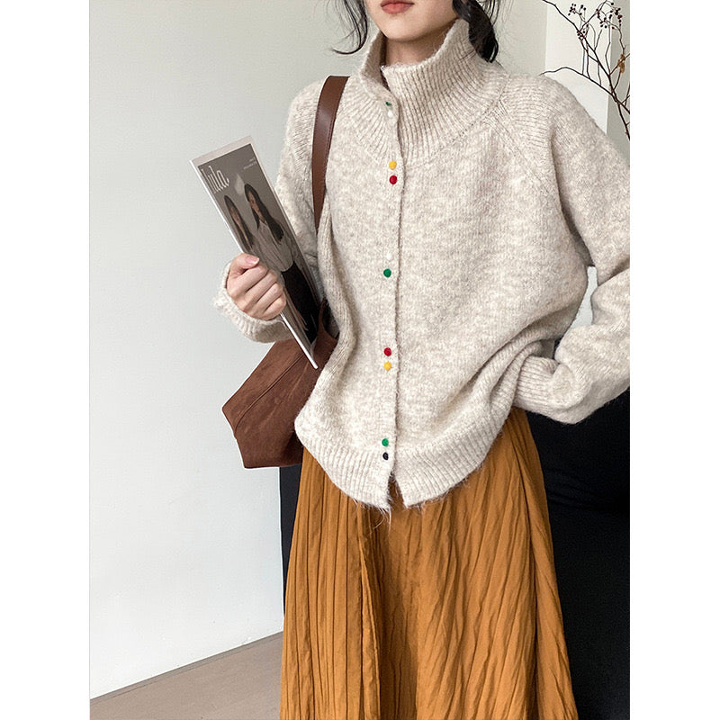 CG1051 Coloured Buttons Cardigan