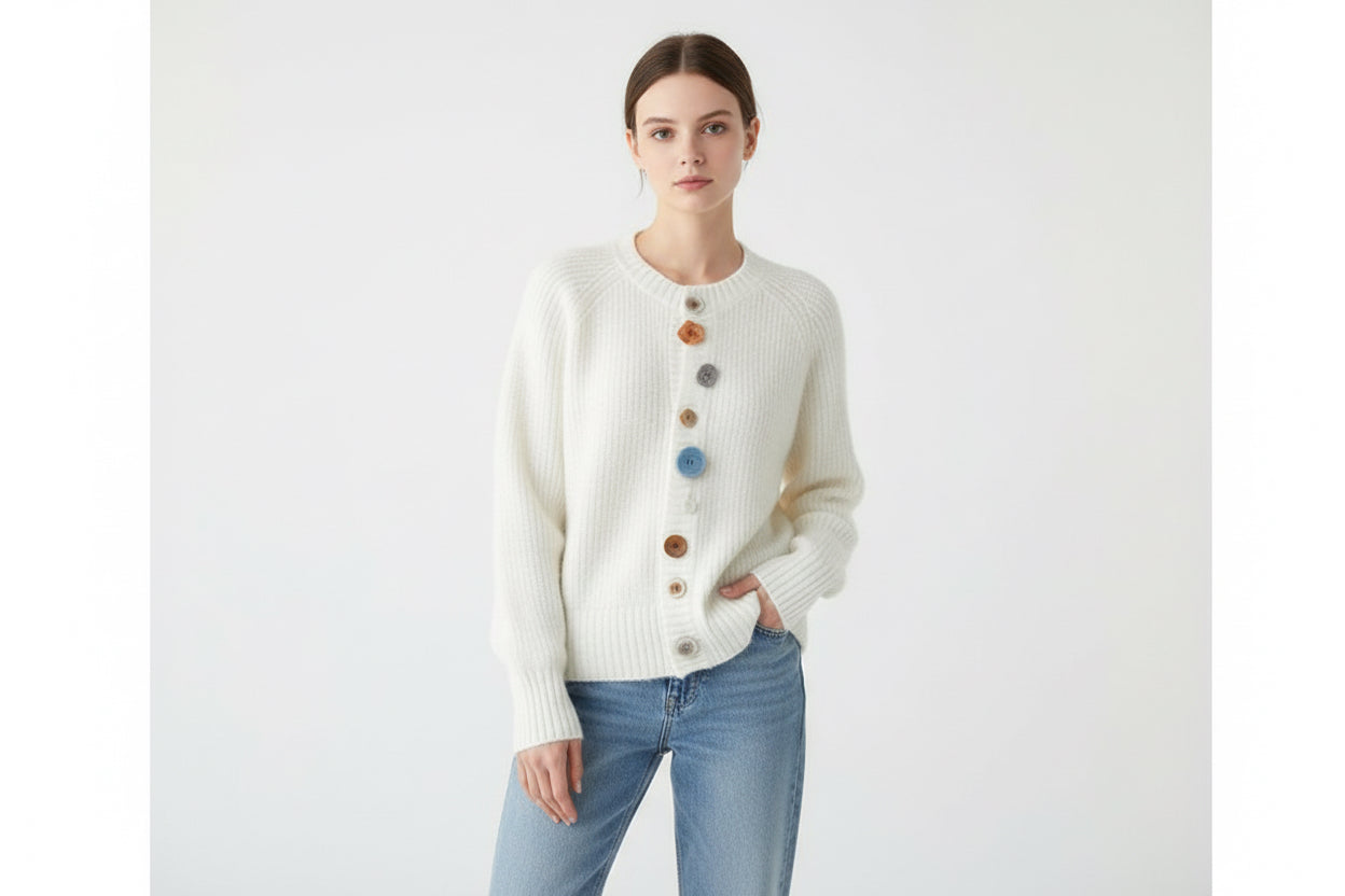CG1052 Wonky Buttons Cardigan