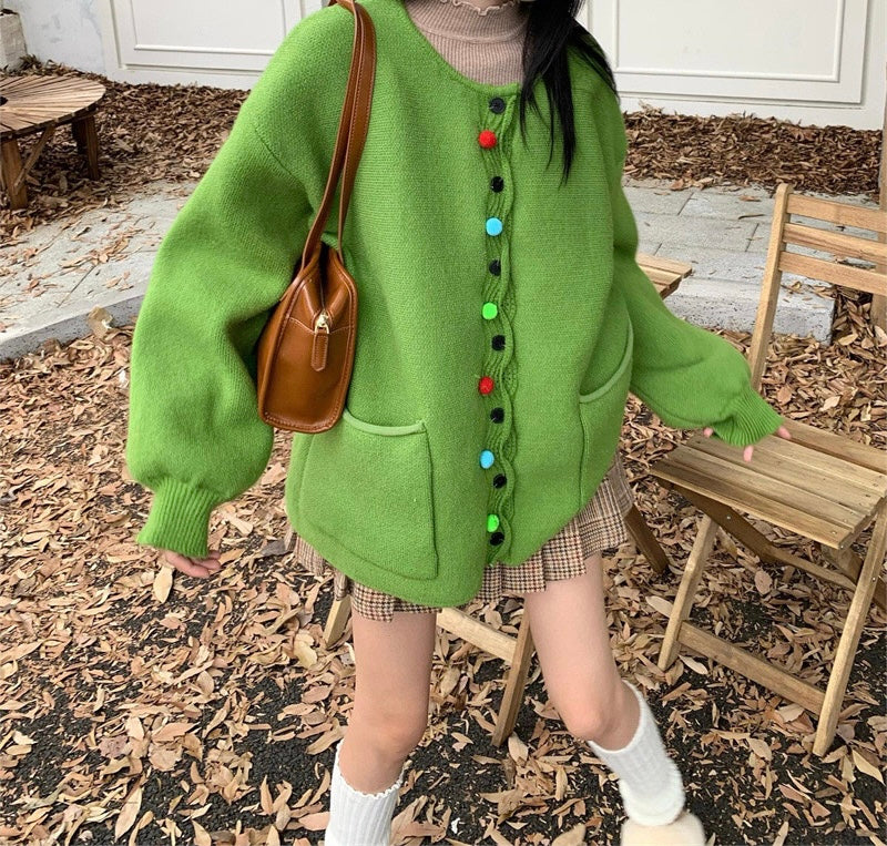 CG1056 Coloured Buttons Cardigan