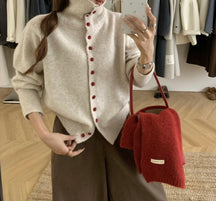 CG1054 Red Buttons Cardigan