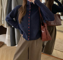 CG1054 Red Buttons Cardigan