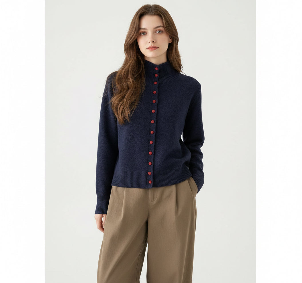 CG1054 Red Buttons Cardigan