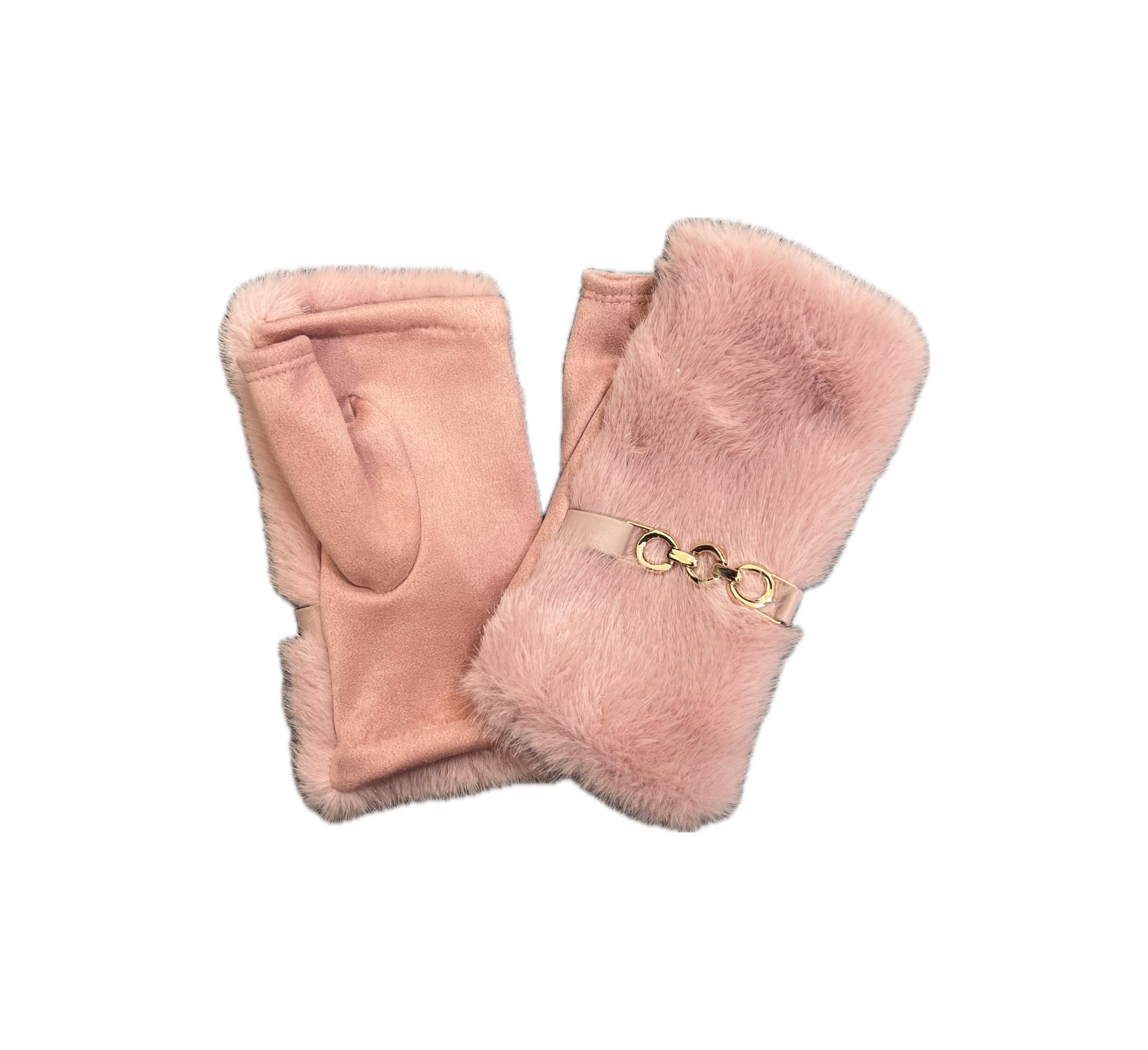 GW019 Faux Fur Fingerless Gloves