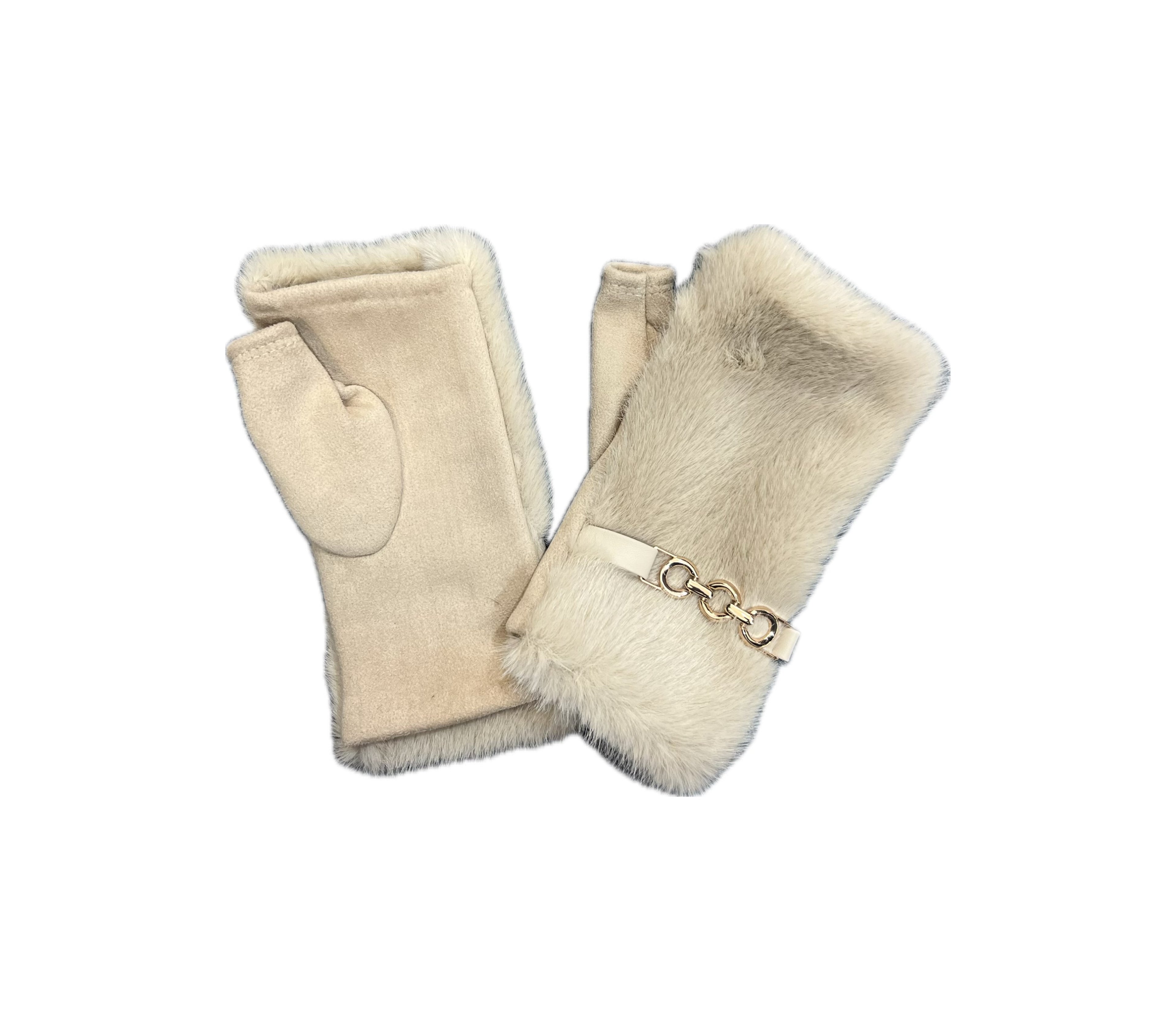 GW019 Faux Fur Fingerless Gloves