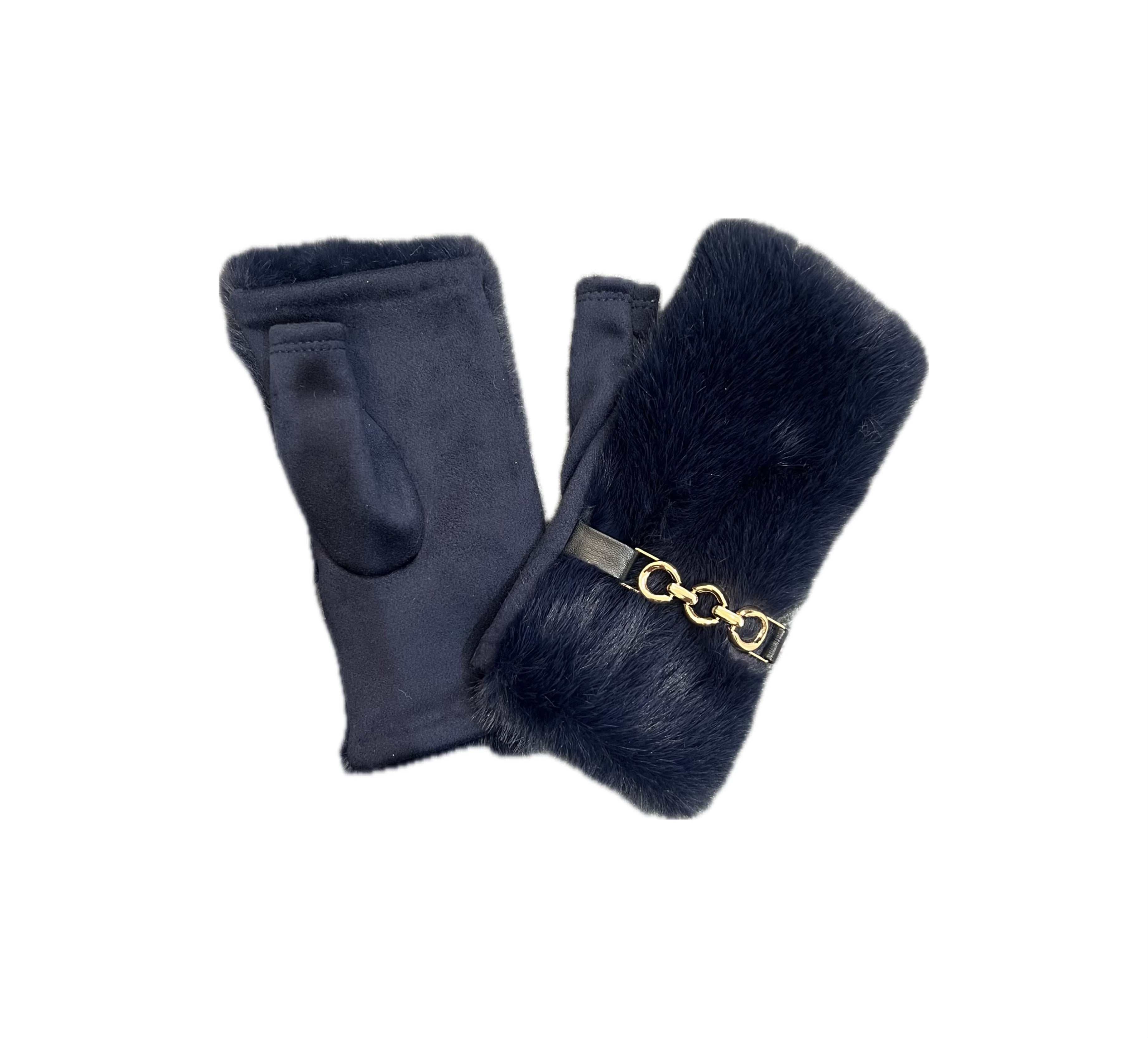 GW019 Faux Fur Fingerless Gloves
