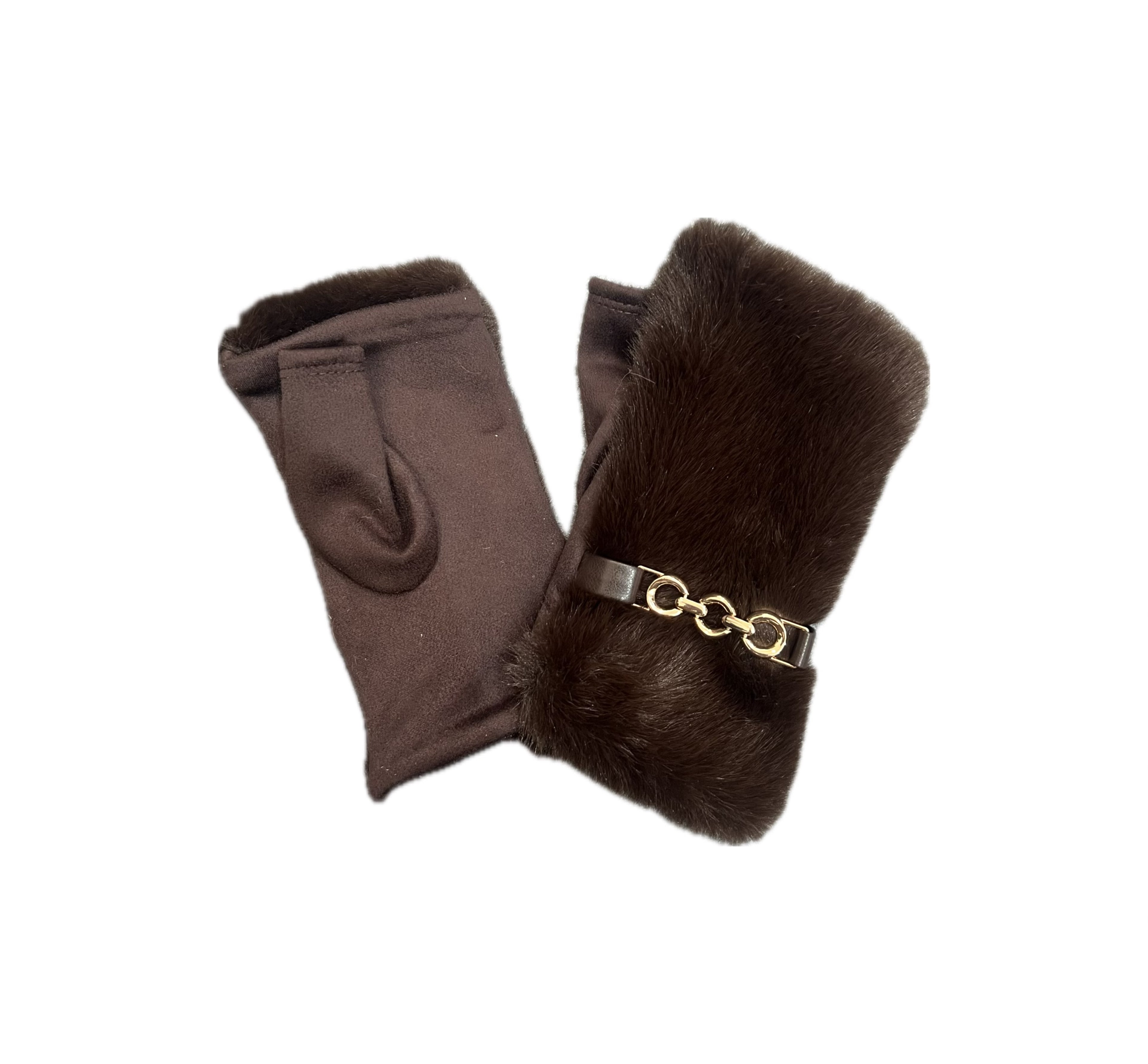 GW019 Faux Fur Fingerless Gloves