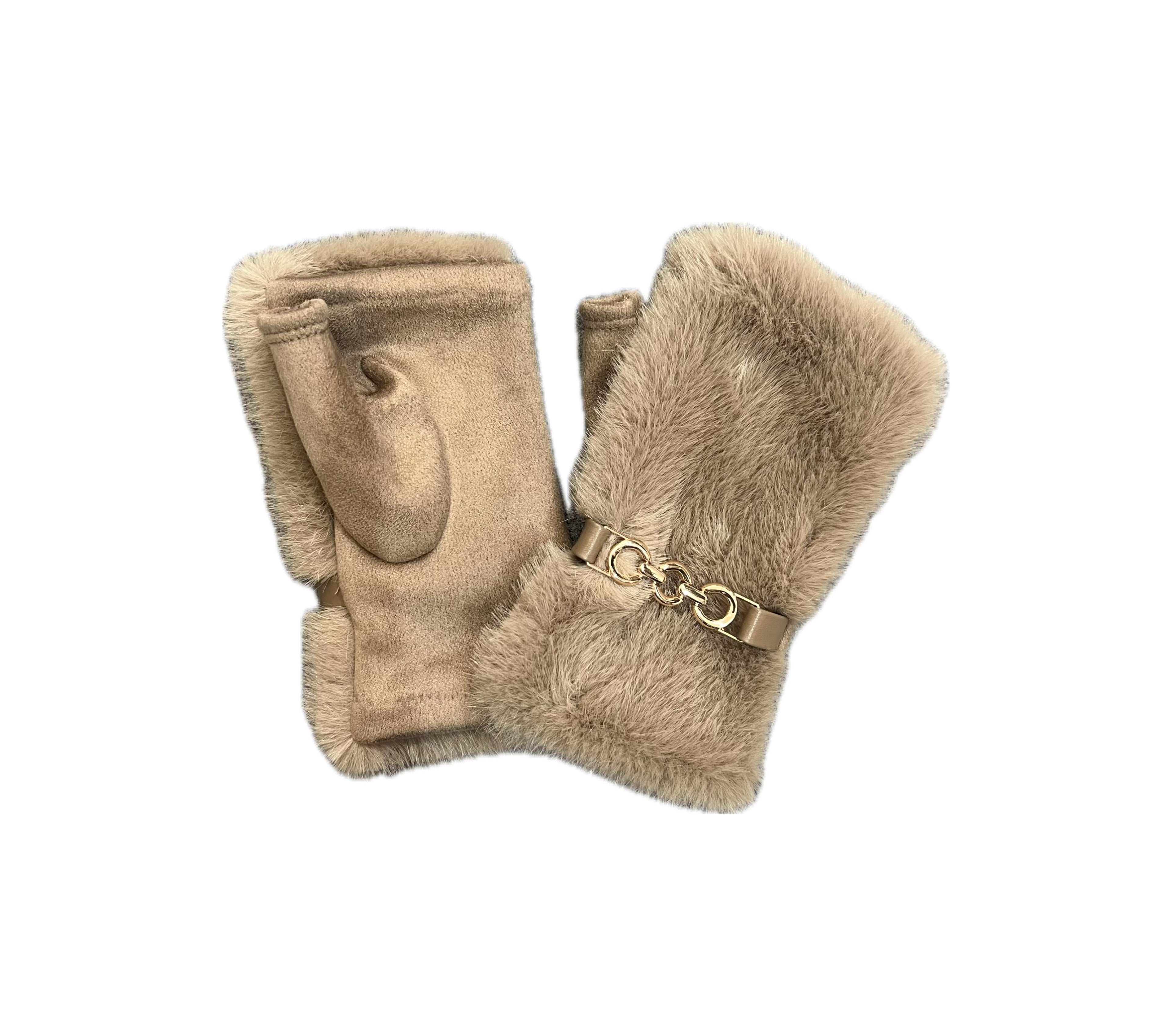 GW019 Faux Fur Fingerless Gloves