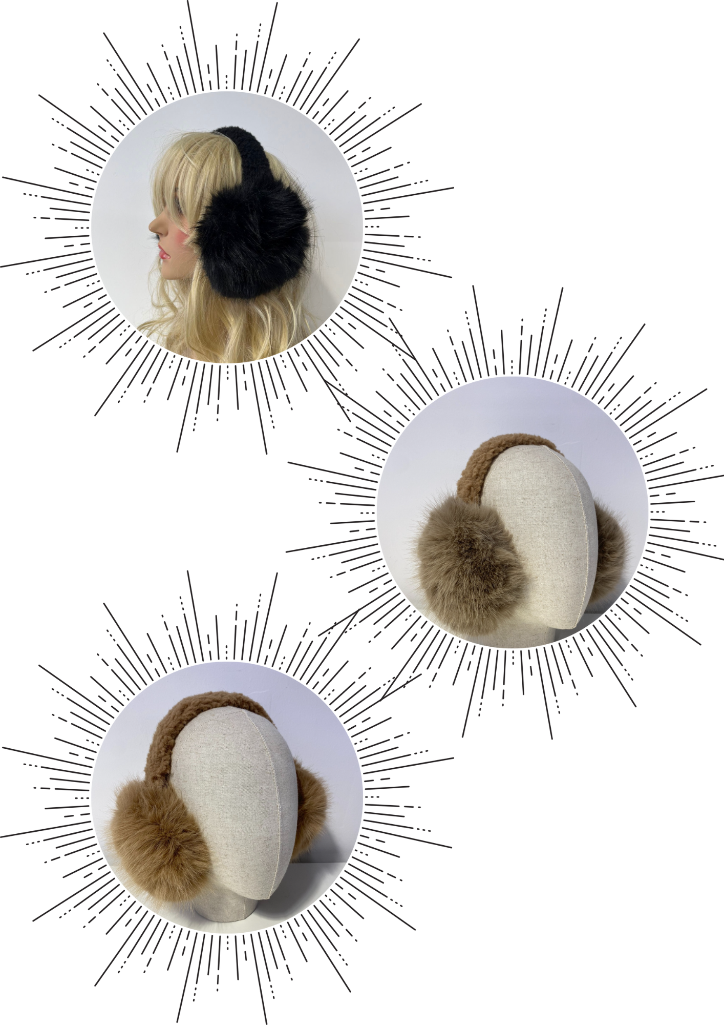 AE030 12 Pieces Mix Colours Fluffy Earmuff