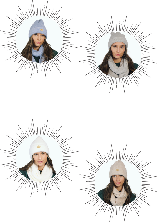 H00923 ￡3.5 Soft Snood and Beanie 2 pieces Set 12 pcs Mix pack