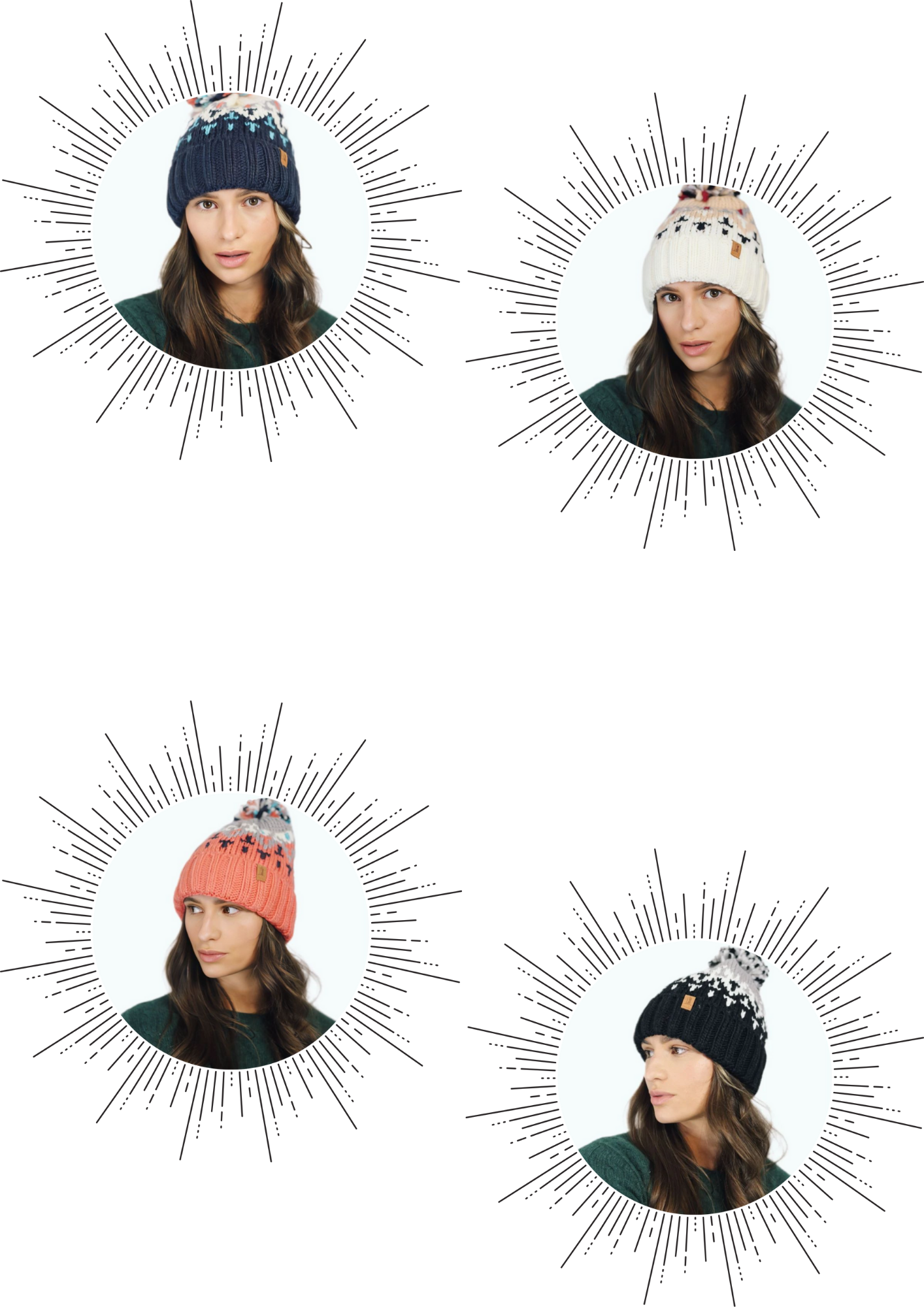 H00623 ￡2 Colourful Knit Pom Beanie 12pcs Mix Pack