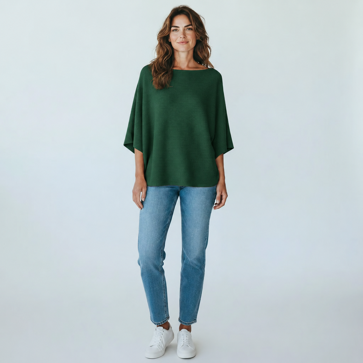 SR002 Off The Shoulder Sweater Green