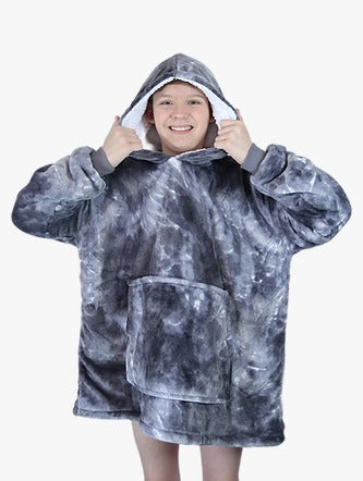 Tie Dye Grey Hoodie Blanket One-size (Youth)