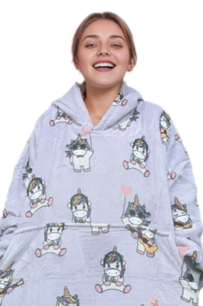 Unicorn Hoodie Blanket One-size (Youth)