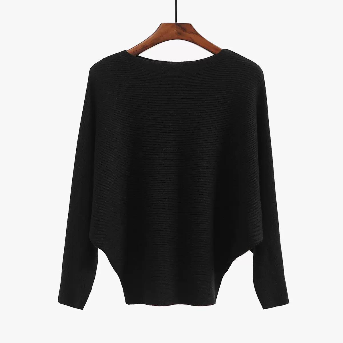 JR2005 Off Shoulder Sweater Black
