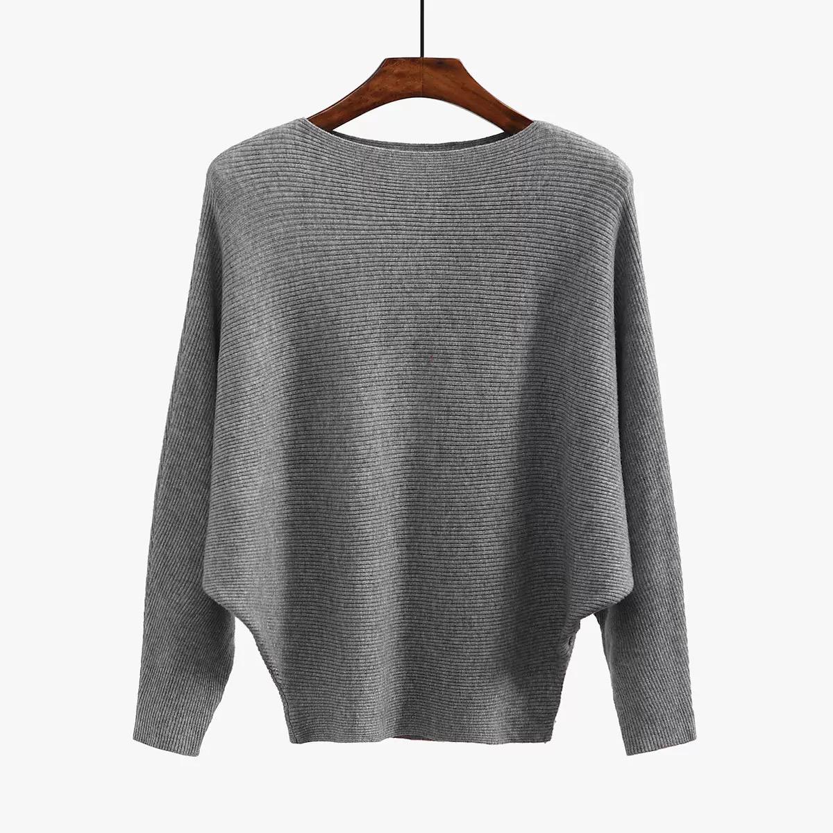 JR2005 Off Shoulder Sweater Grey