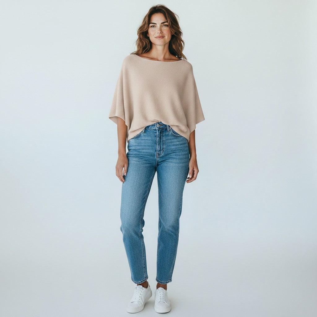 SR002 Off The Shoulder Sweater Beige