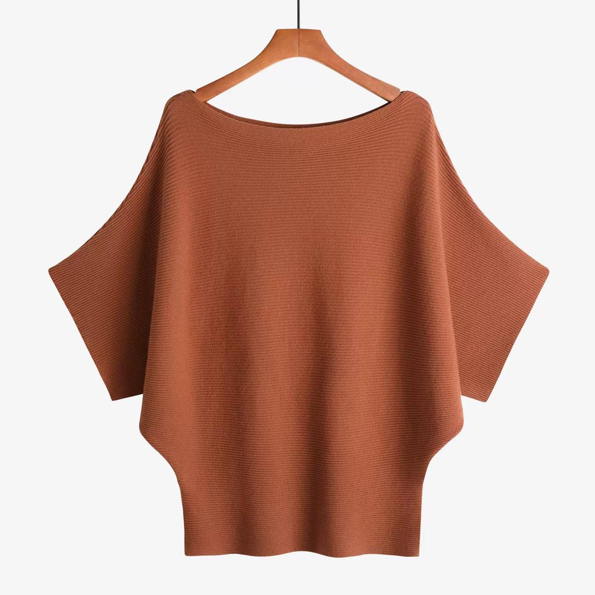SR002 Off The Shoulder Sweater Rust