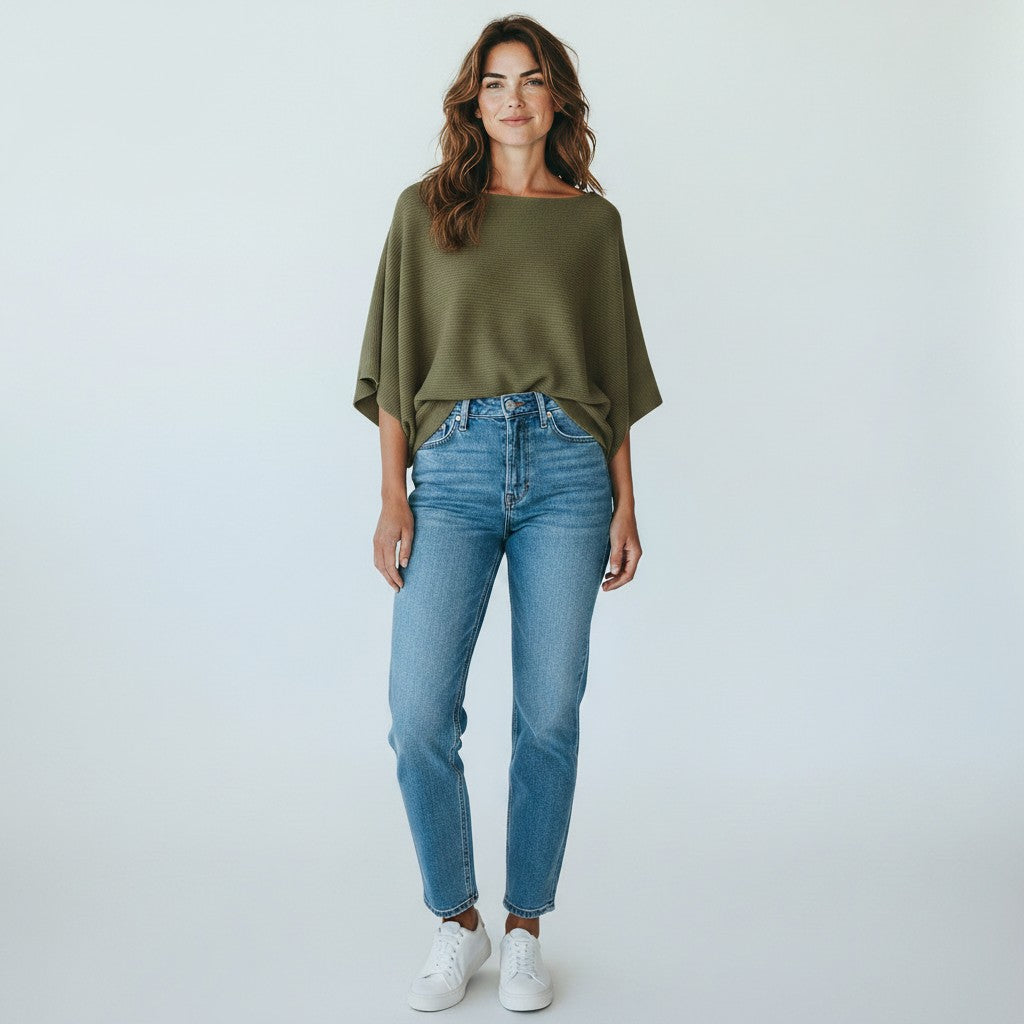 SR002 Off The Shoulder Sweater Olive