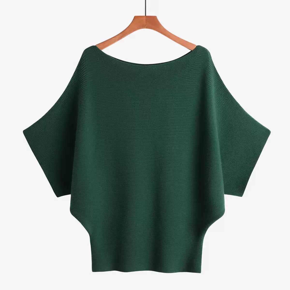 SR002 Off The Shoulder Sweater Green