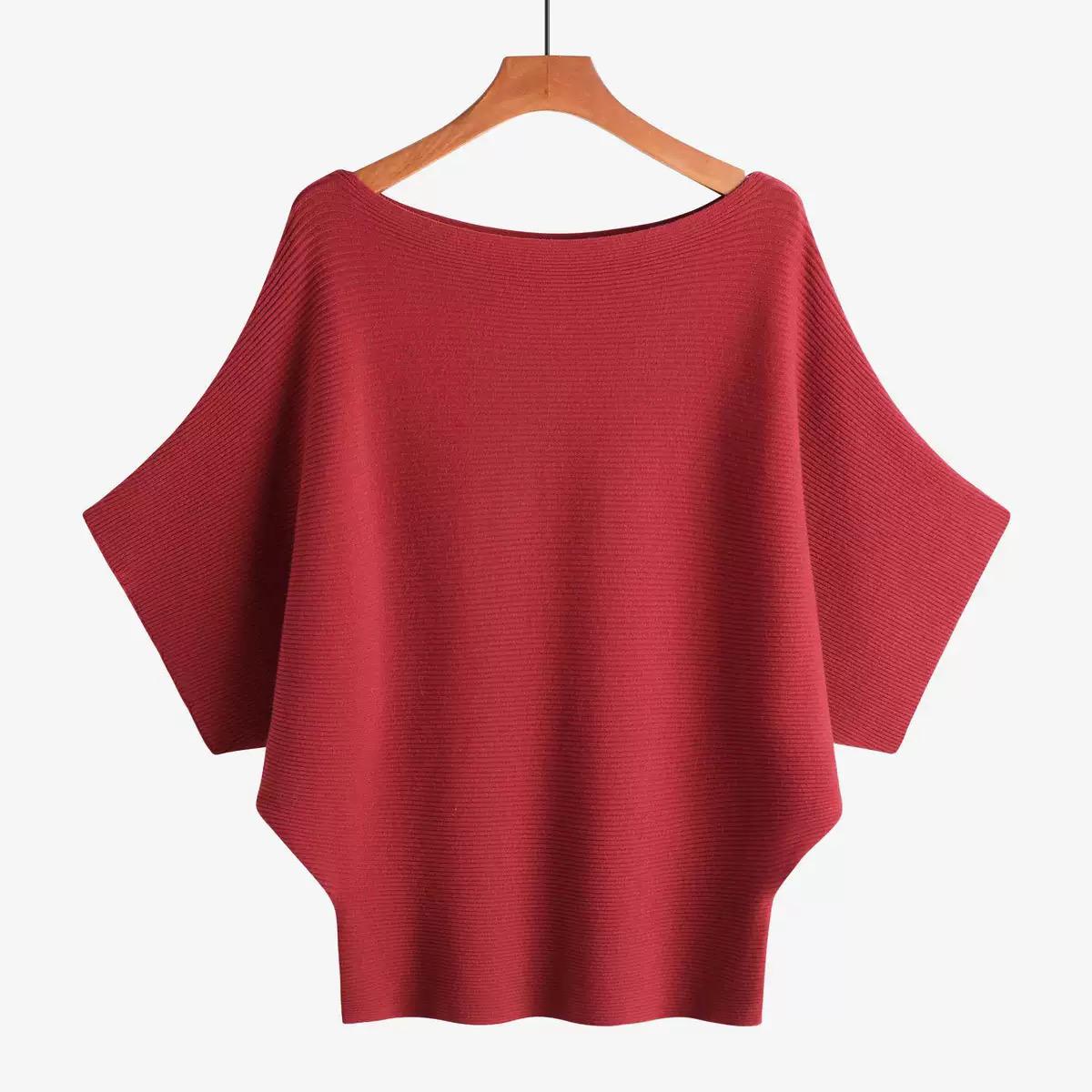 SR002 Off The Shoulder Sweater Wine