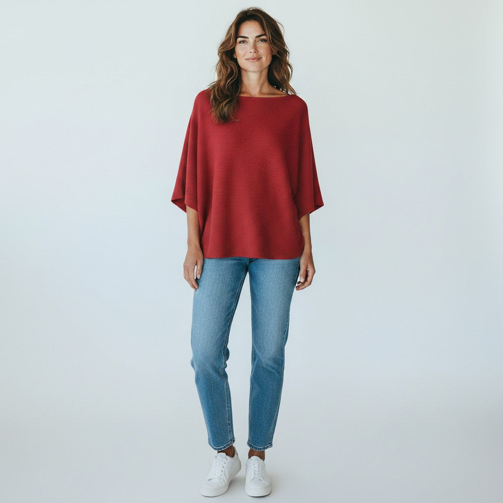 SR002 Off The Shoulder Sweater Wine