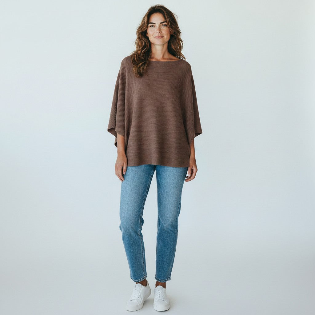 SR002 Off The Shoulder Sweater Brown