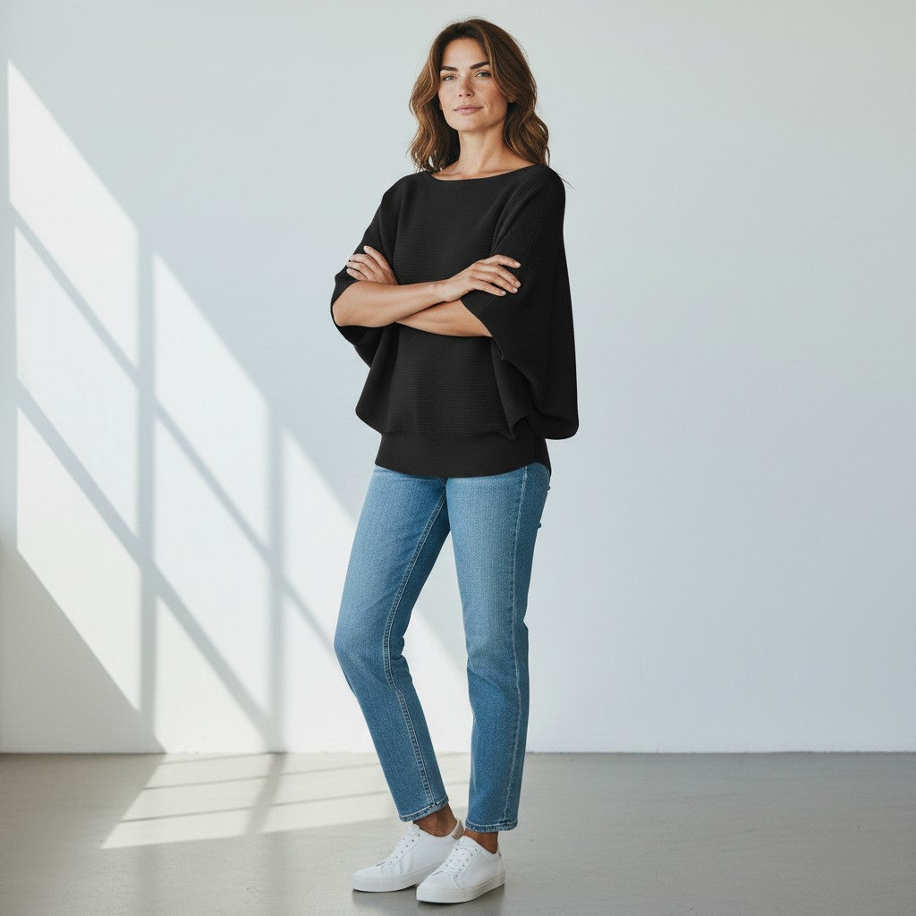 SR002 Off The Shoulder Sweater Black