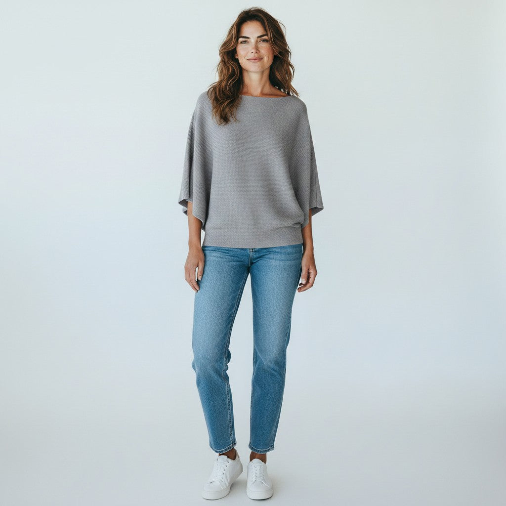 SR002 Off The Shoulder Sweater Grey