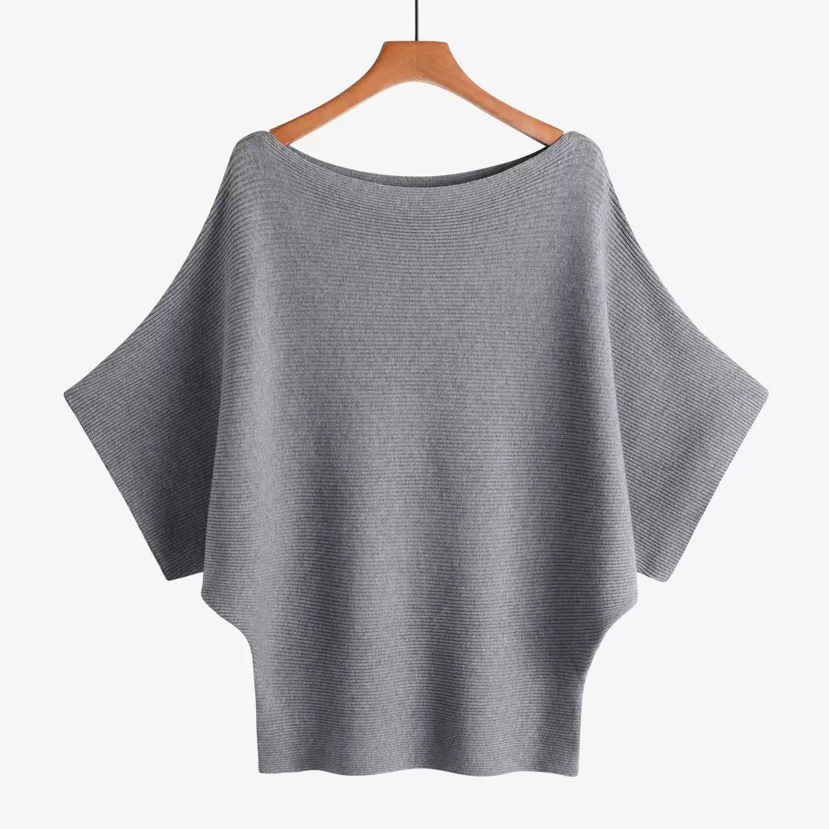 SR002 Off The Shoulder Sweater Grey