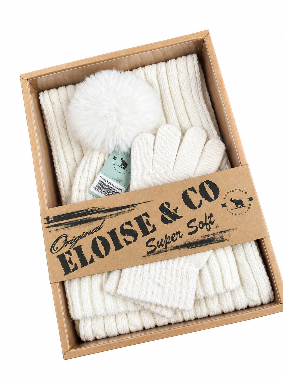 Chenille 3 Pieces Set White