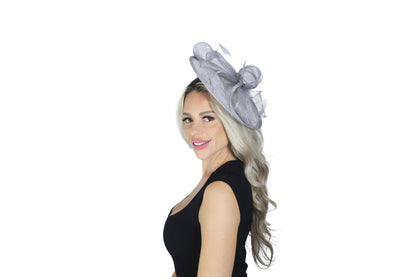 F0003 Silver Grey Hat Fascinator