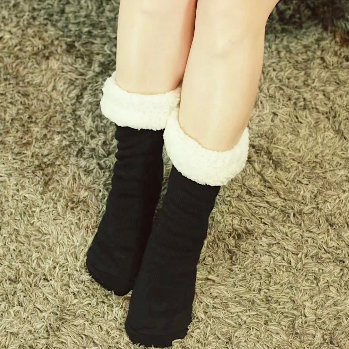 Black Adult Slipper Socks