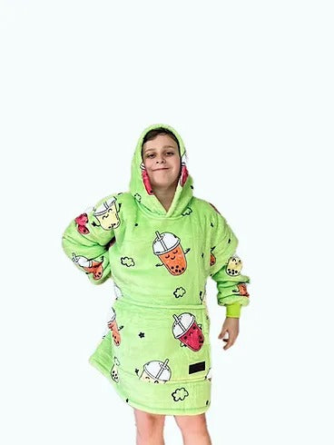 Bubble Tea Hoodie Blanket One-size (Youth)