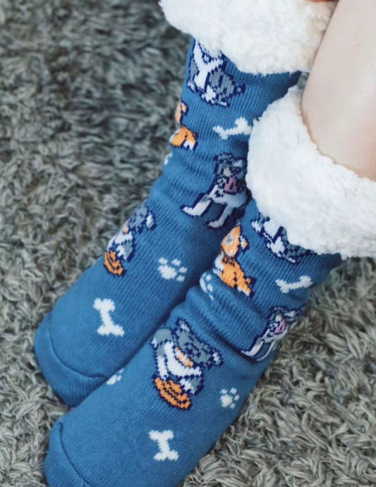 Bull Terrist Adult Slipper Socks