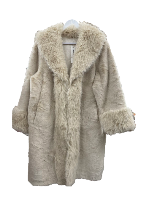 C807 Long Coat Fluffy Beige