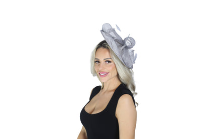 F0003 Silver Grey Hat Fascinator