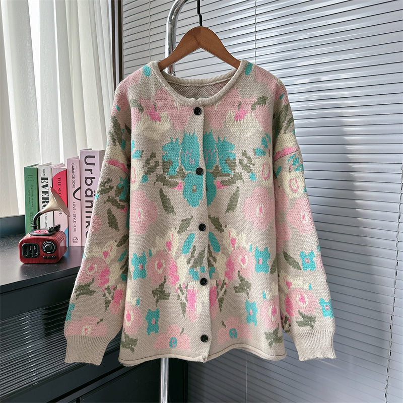 Cg0028 Pink Teal Flowers